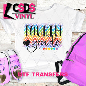 DTF Transfer - DTF003247 Rainbow Chevron fFourth Grade