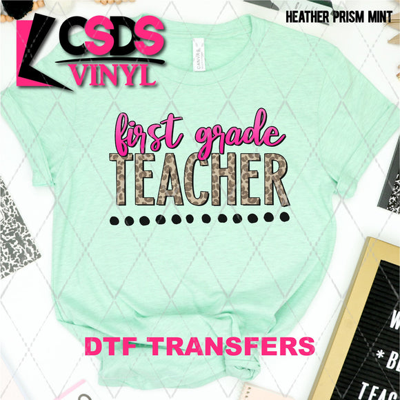 DTF Transfer - DTF003251 Leopard First Grade Teacher