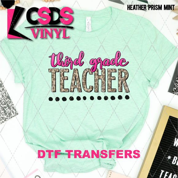 DTF Transfer - DTF003253 Leopard Third Grade Teacher