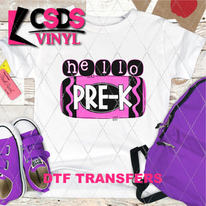 DTF Transfer - DTF003266 Hello Pre-K Pink Crayon