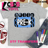 DTF Transfer - DTF003273 Hello Pre-K Blue Crayon