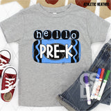 DTF Transfer - DTF003273 Hello Pre-K Blue Crayon