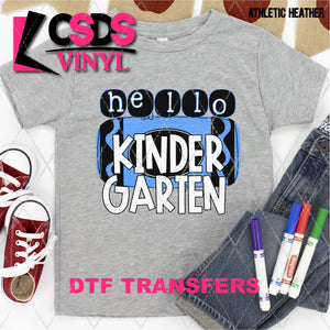 DTF Transfer - DTF003274 Hello Kindergarten Blue Crayon