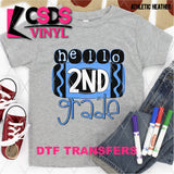 DTF Transfer - DTF003276 Hello 2nd Grade Blue Crayon