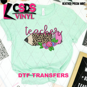 DTF Transfer - DTF003290 Teacher Leopard Pencil