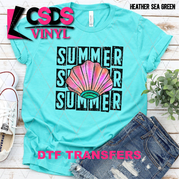 DTF Transfer - DTF003323 Summer Stacked Word Art Seashell