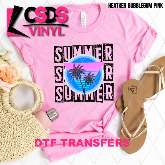 DTF Transfer - DTF003324 Summer Stacked Word Art Palm Trees