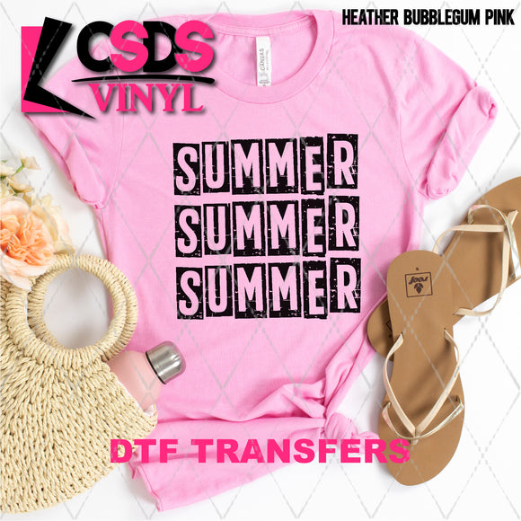 DTF Transfer - DTF003325 Summer Stacked Word Art Black