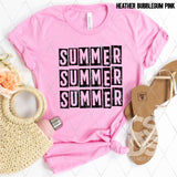 DTF Transfer - DTF003325 Summer Stacked Word Art Black