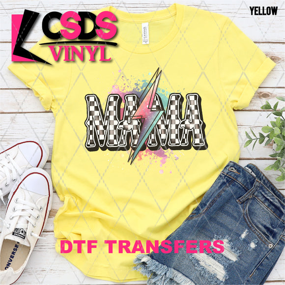 DTF Transfer - DTF003344 Checkered Mama with Lightning Bolt