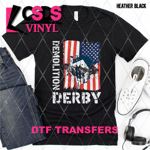 DTF Transfer - DTF003353 Demolition Derby American Flag
