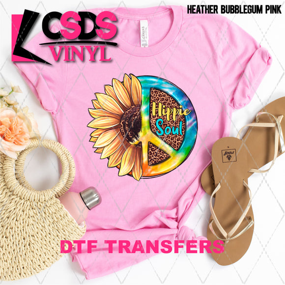 DTF Transfer - DTF003363 Hippie Soul Sunflower and Peace Sign