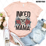 DTF Transfer - DTF003387 Inked Mama Skull with Roses and Wings