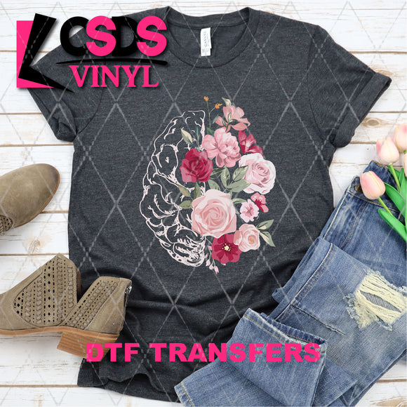 DTF Transfer - DTF003411 Brain with Roses