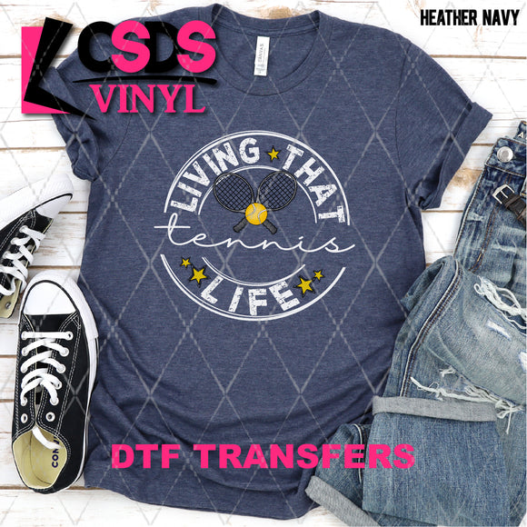 DTF Transfer - DTF003485 Living that Tennis Life White