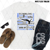 DTF Transfer - DTF003552 Tumbling Word Collage Blue