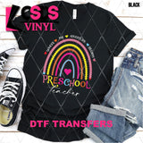 DTF Transfer - DTF003578 Pre School Teacher Rainbow