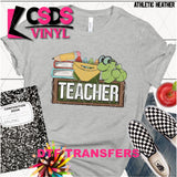 DTF Transfer - DTF003589 Books Crayons Worm Teacher