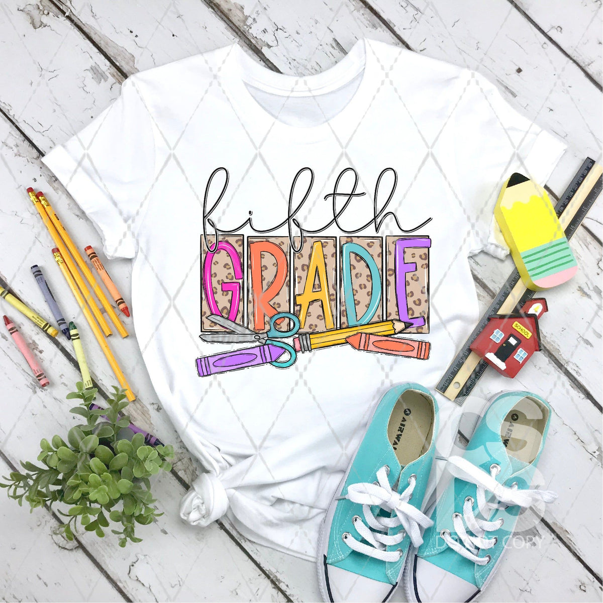 DTF Transfer - DTF003597 Fifth Grade Leopard Block Letters – CSDS Vinyl
