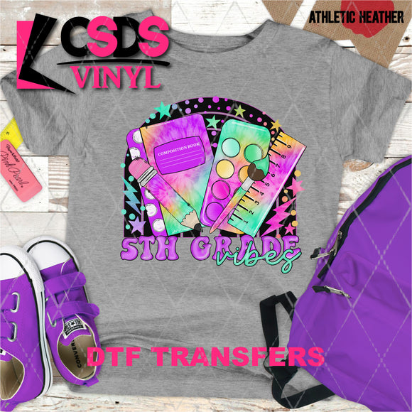 DTF Transfer - DTF003610 Colorful 5th Grade Vibes