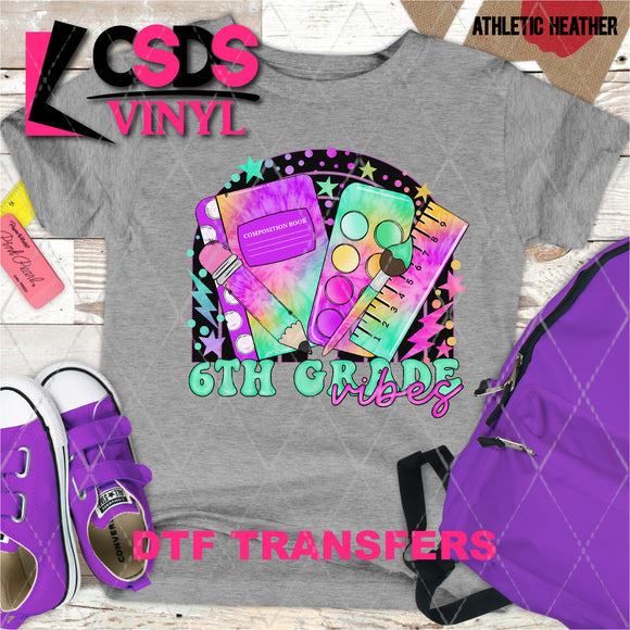 DTF Transfer - DTF003611 Colorful 6th Grade Vibes