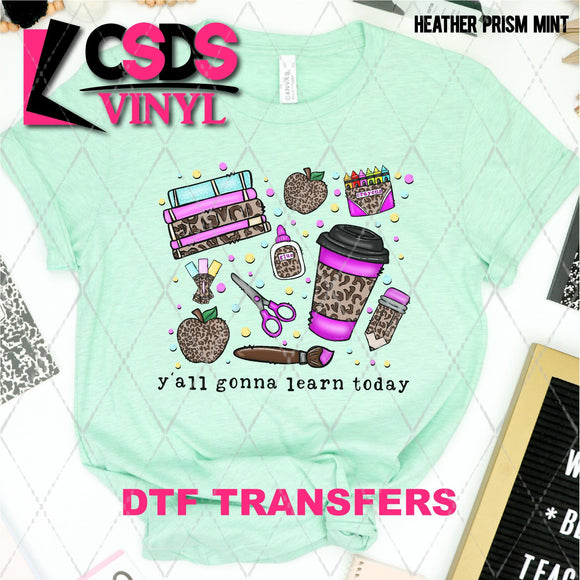 DTF Transfer - DTF003634 Y'all Gonna Learn Today Leopard Collage