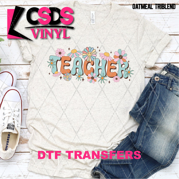 DTF Transfer - DTF003650 Floral Teacher