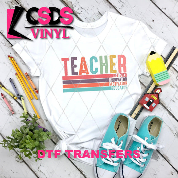 DTF Transfer - DTF003672 Teacher Believer Innovator Motivator Educator