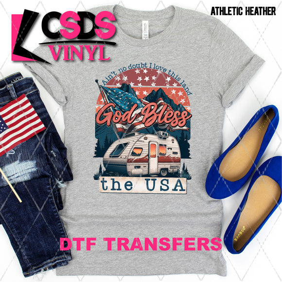 DTF Transfer - DTF003684 God Bless the USA Camper