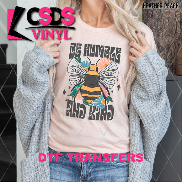 DTF Transfer - DTF003696 Be Humble and Kind Floral Bee