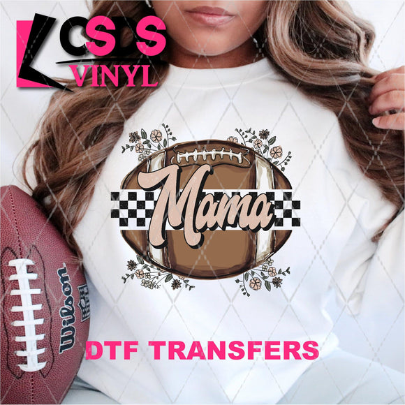 DTF Transfer - DTF003822 Floral and Checkered Football Mama