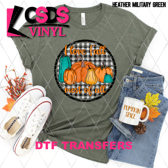 DTF Transfer - DTF003878 Plaid I Love Fall Most of All