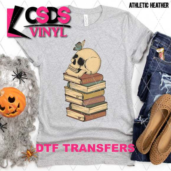 DTF Transfer - DTF003969 Stacked Books and Skull