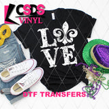 DTF Transfer - DTF004016 Love Fleur De Lis White