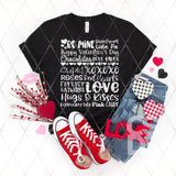 DTF Transfer - DTF004020 Valentine's Day Word Collage White
