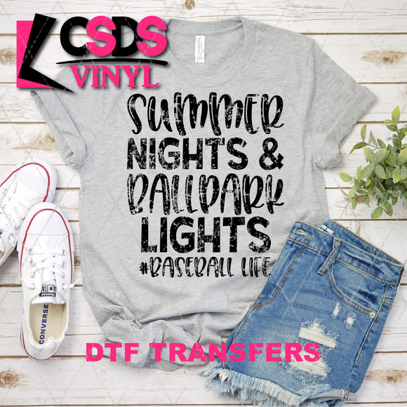 DTF Transfer -  DTF004032 Summer Nights & Stadium Lights Black