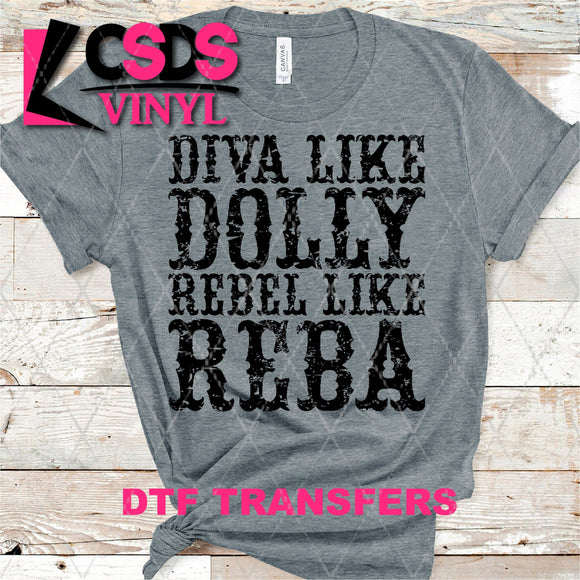 DTF Transfer -  DTF004052 Diva and Rebel Black