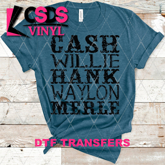 DTF Transfer -  DTF004071 Cash Willie Hank Black