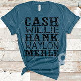 DTF Transfer -  DTF004071 Cash Willie Hank Black