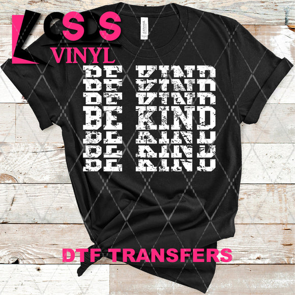 DTF Transfer -  DTF004072 Be Kind Stacked Word Art White