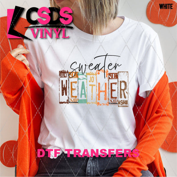 DTF Transfer - DTF004099 Sweater Weather License Plate Letters