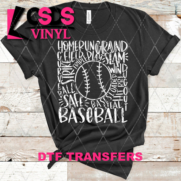 DTF Transfer - DTF004121 Baseball Subway Word Art White – CSDS Vinyl
