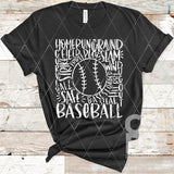 DTF Transfer -  DTF004121 Baseball Subway Word Art White