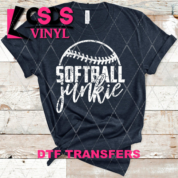 DTF Transfer -  DTF004132 Softball Junkie White