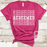 DTF Transfer -  DTF004139 Redeemed Stacked Word Art White