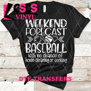 DTF Transfer -  DTF004143 Weekend Forecast Baseball White