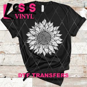 DTF Transfer -  DTF004149 Sunflower White