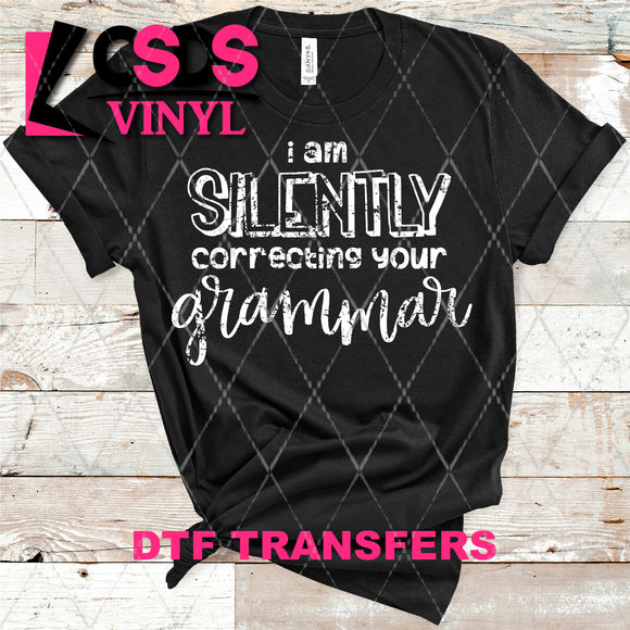 DTF Transfer -  DTF004154 Silently Correcting Your Grammar White