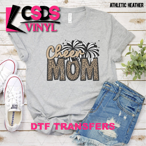 DTF Transfer - DTF004167 Cheer Mom Leopard Faux Embroidery