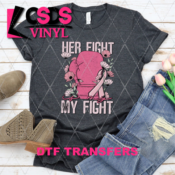 DTF Transfer - DTF004181 Her Fight is My Fight Pink Floral Boxing Glove